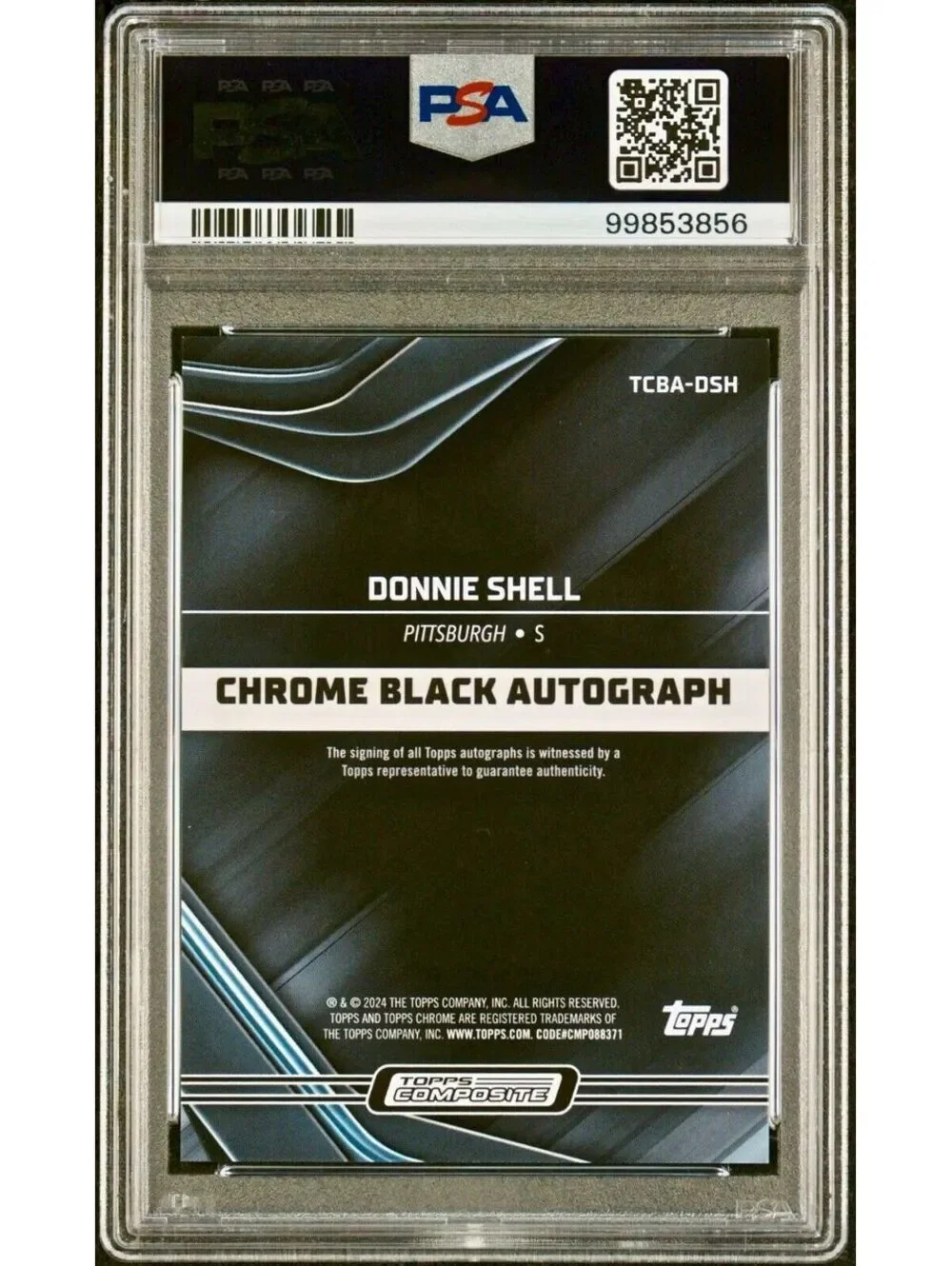 Donnie Shell 2023 Topps Chrome Black NFL #TCBA-DSH PSA 9 Auto 10